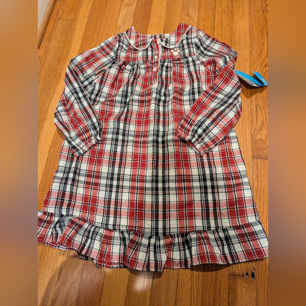 Disney Store Red Plaid Nightgown / Pajamas Dress - Christmas - Sz 7/8